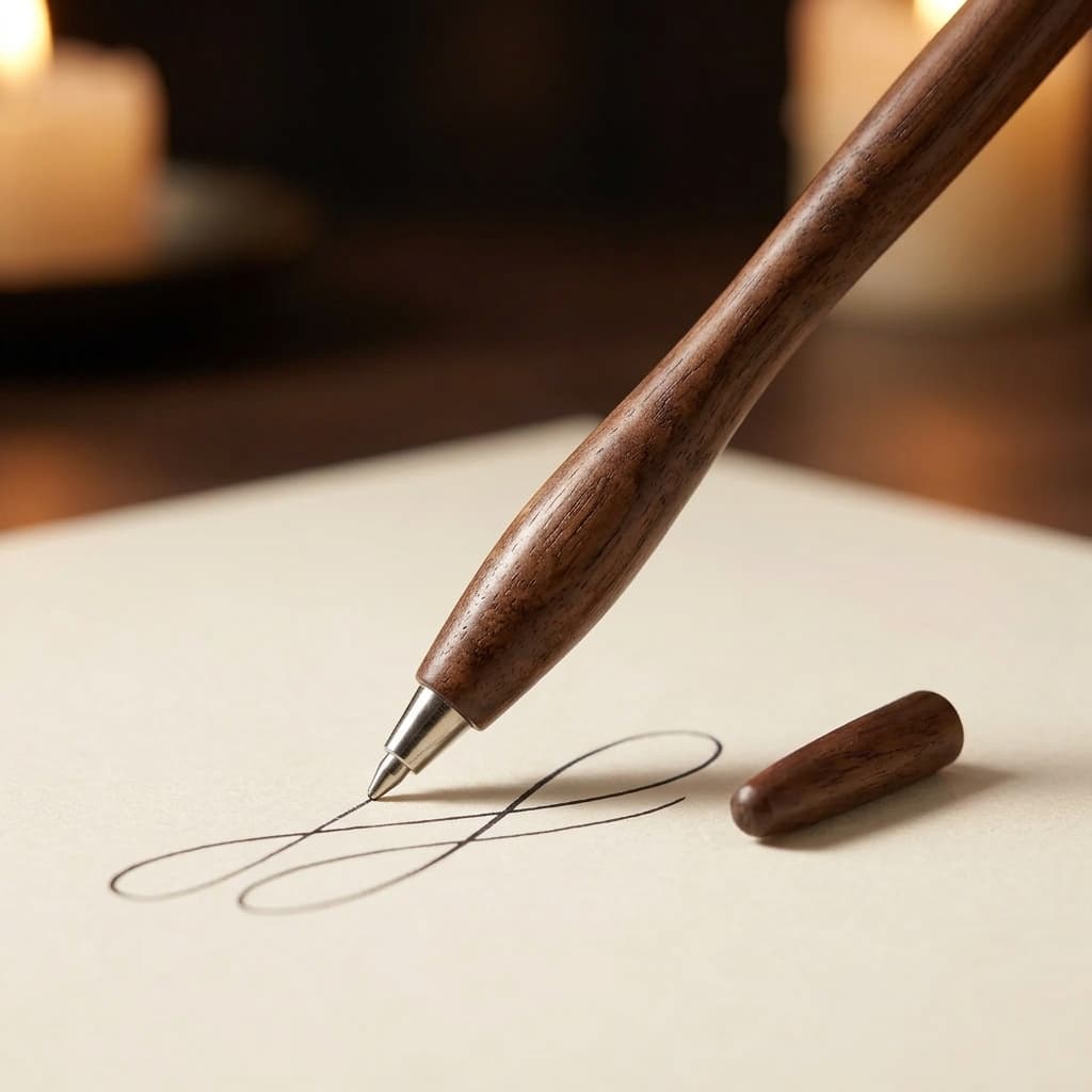 Close-up of the ballpoint tip hidden in the broom handle